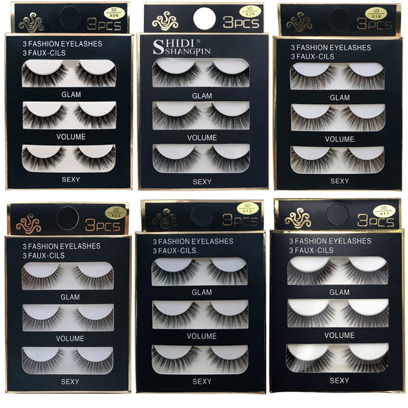 3 pairs False Eyelashes