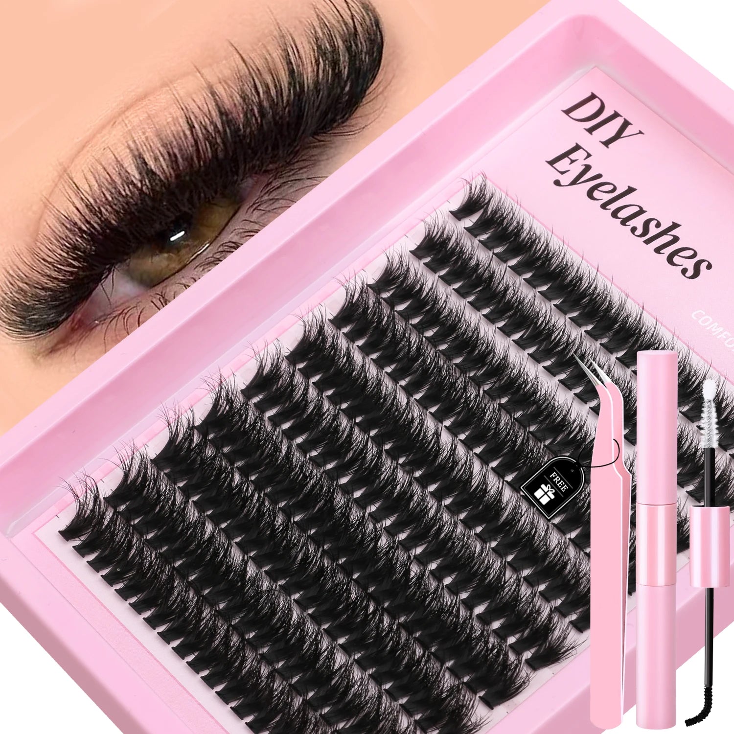 200 Pcs Extensions Eyelash Clusters Kit
