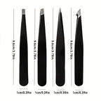 4-Piece Stainless Steel Eyebrow Tweezers Set