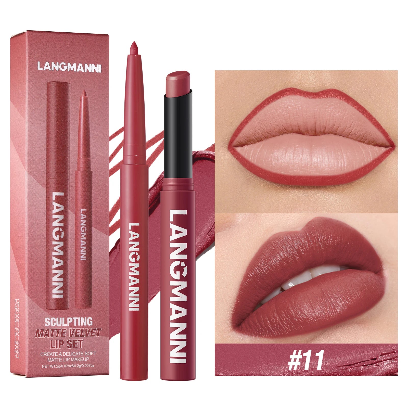 Waterproof Lipliner + Lipstick