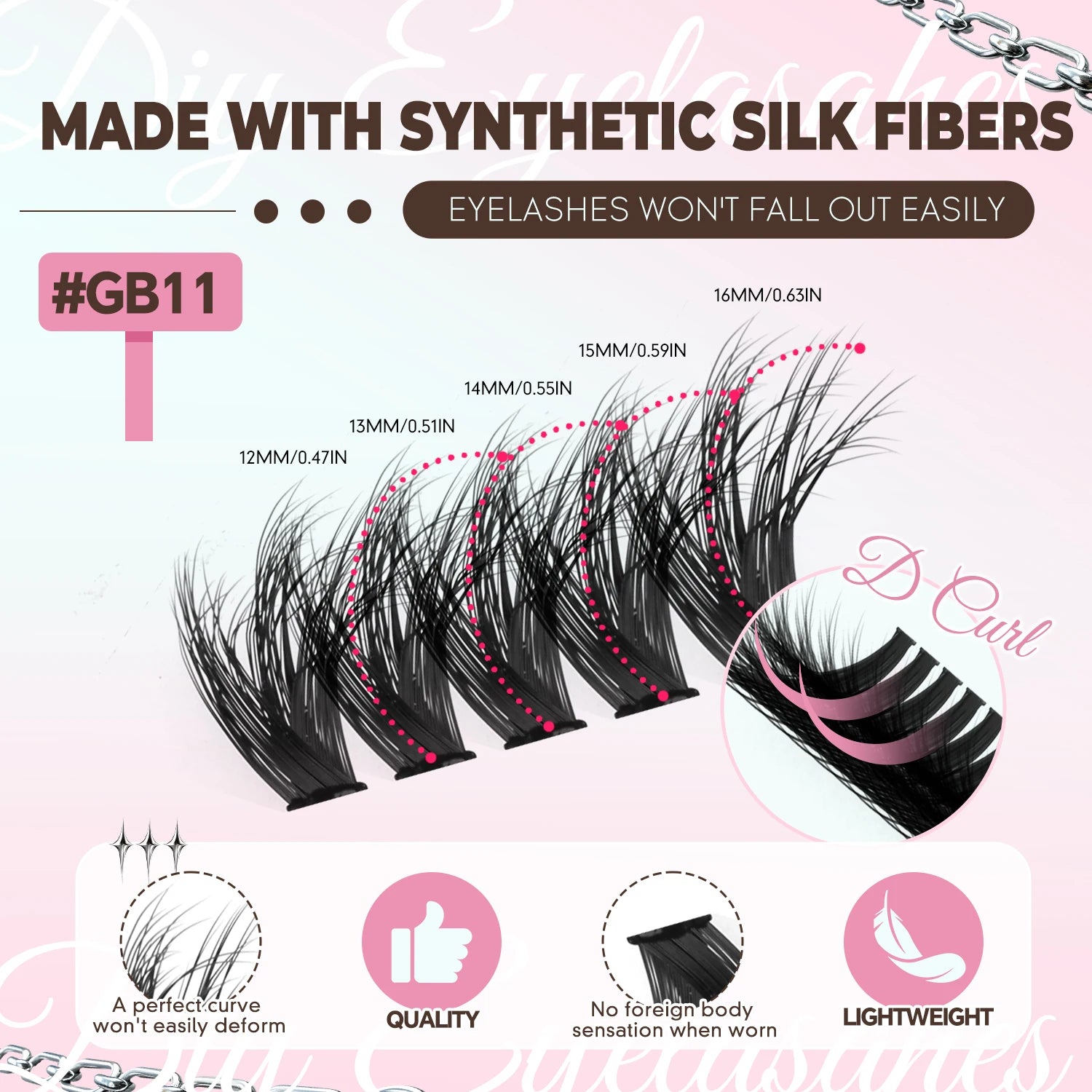 200 Pcs Extensions Eyelash Clusters Kit