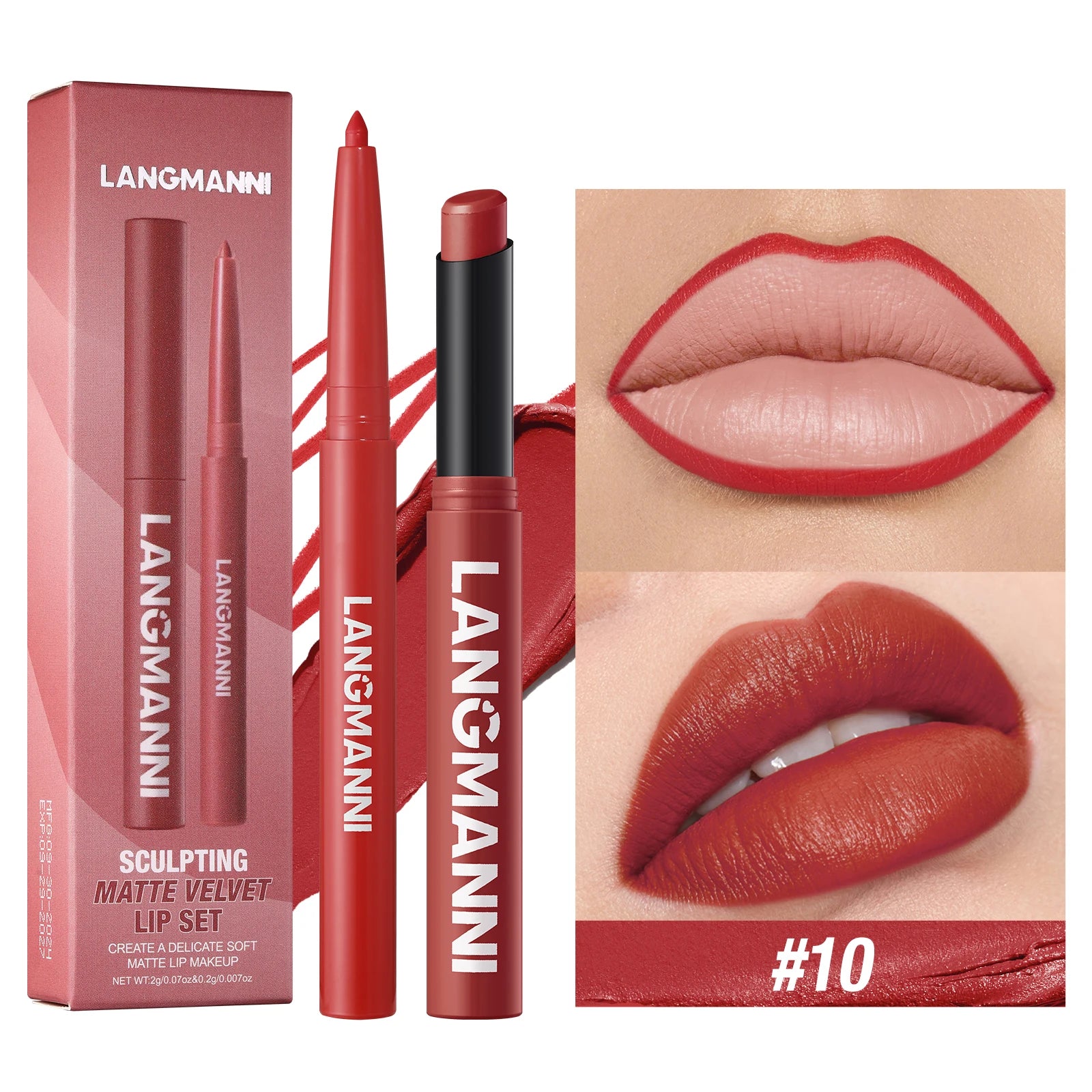 Waterproof Lipliner + Lipstick
