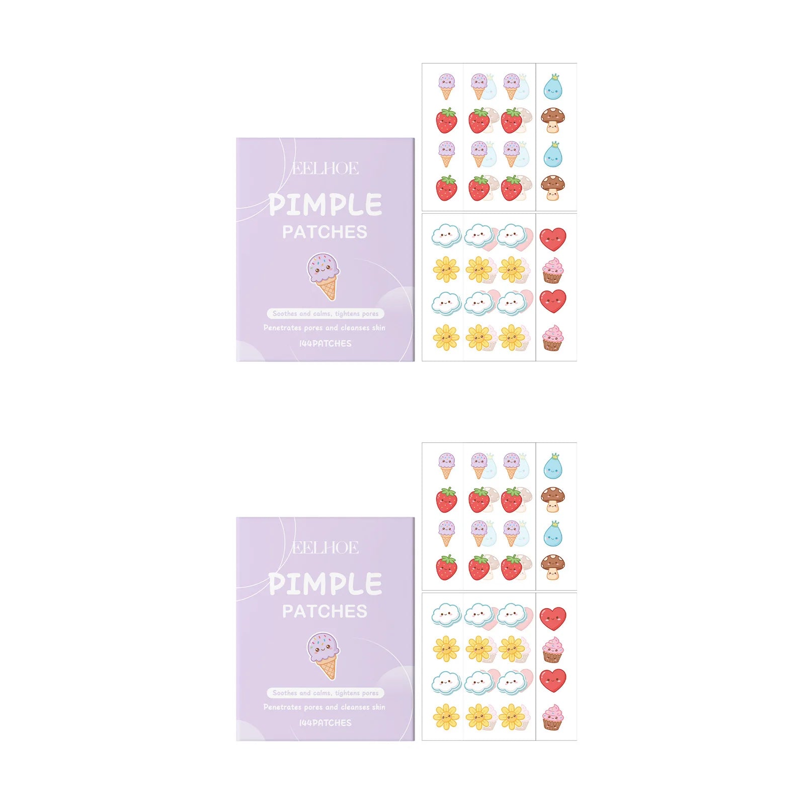 144pcs Cartoon Salicylic Acid Acne Patches