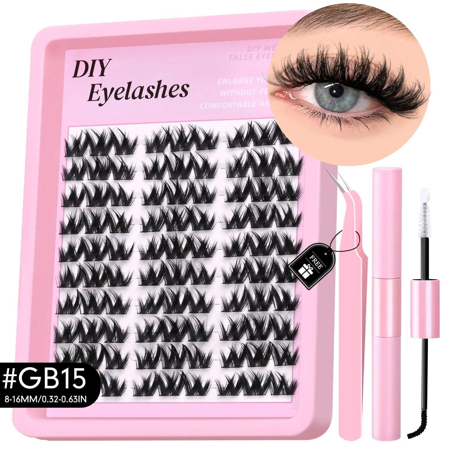 200 Pcs Extensions Eyelash Clusters Kit