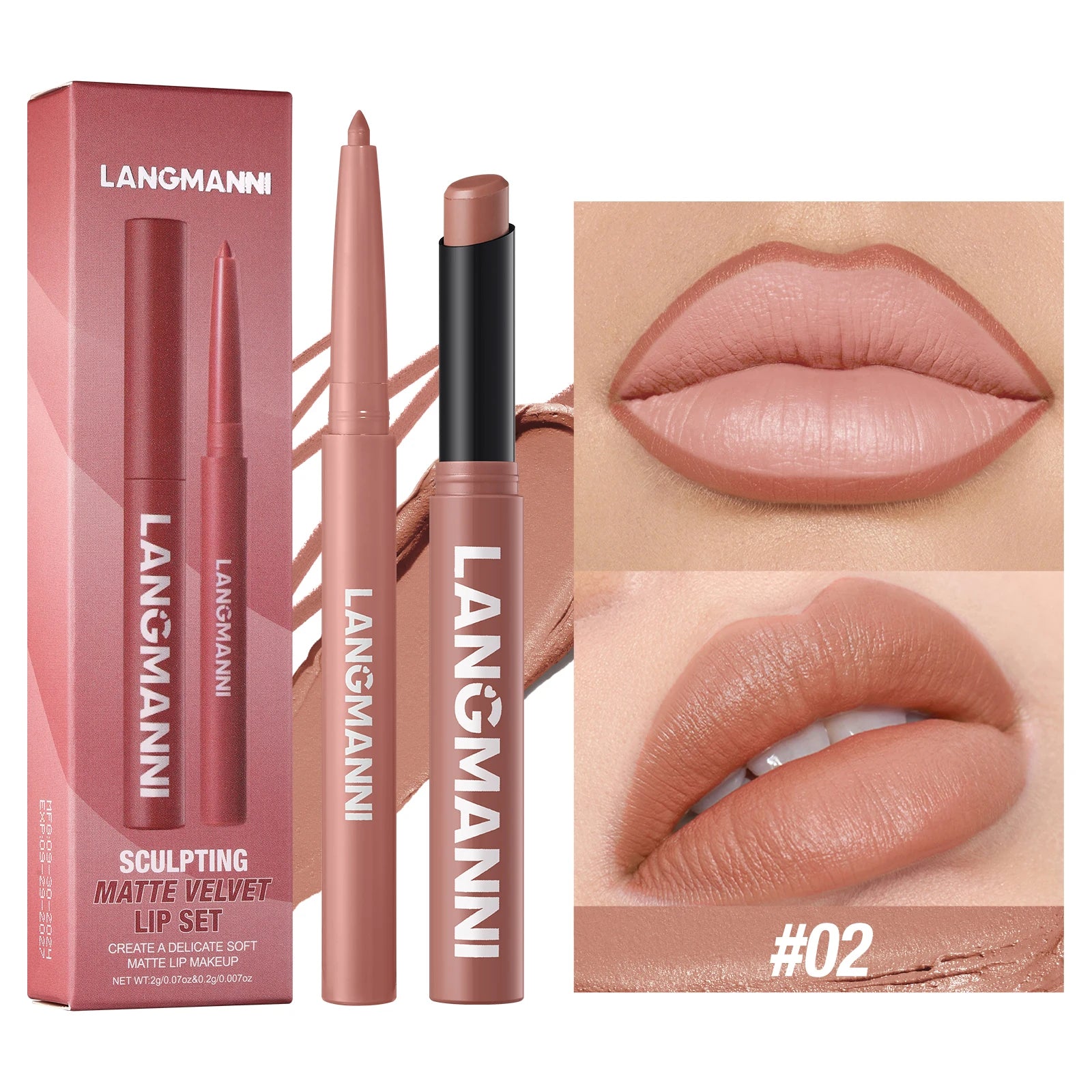 Waterproof Lipliner + Lipstick