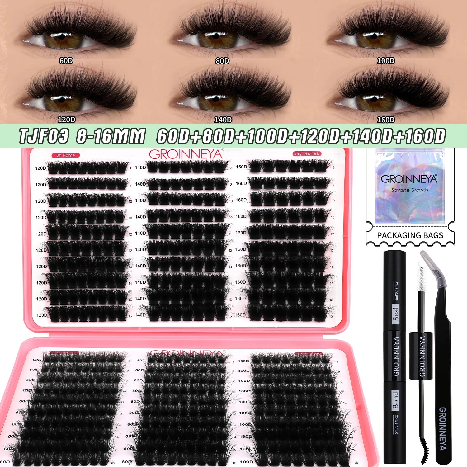 Mixed Tray Eyelash Extension with kit