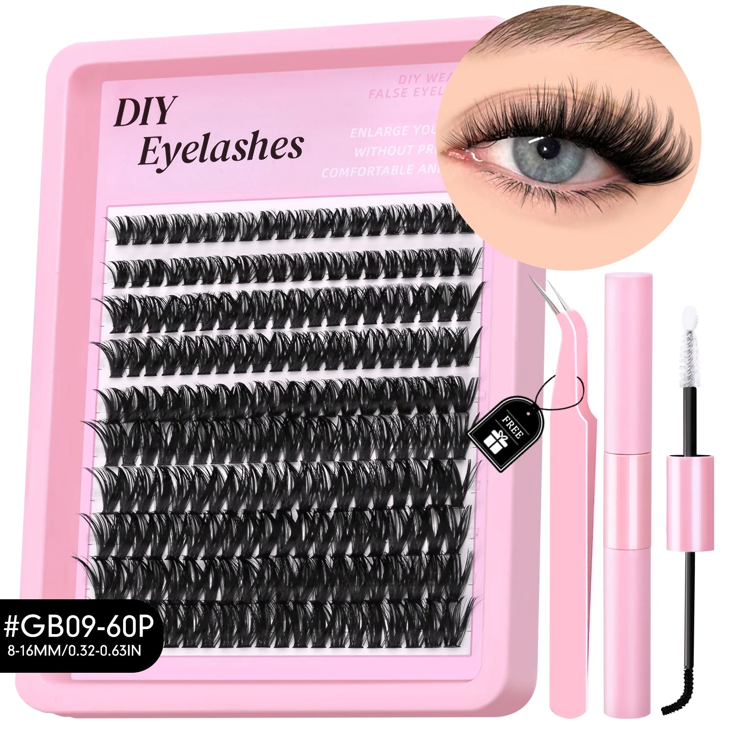 200 Pcs Extensions Eyelash Clusters Kit
