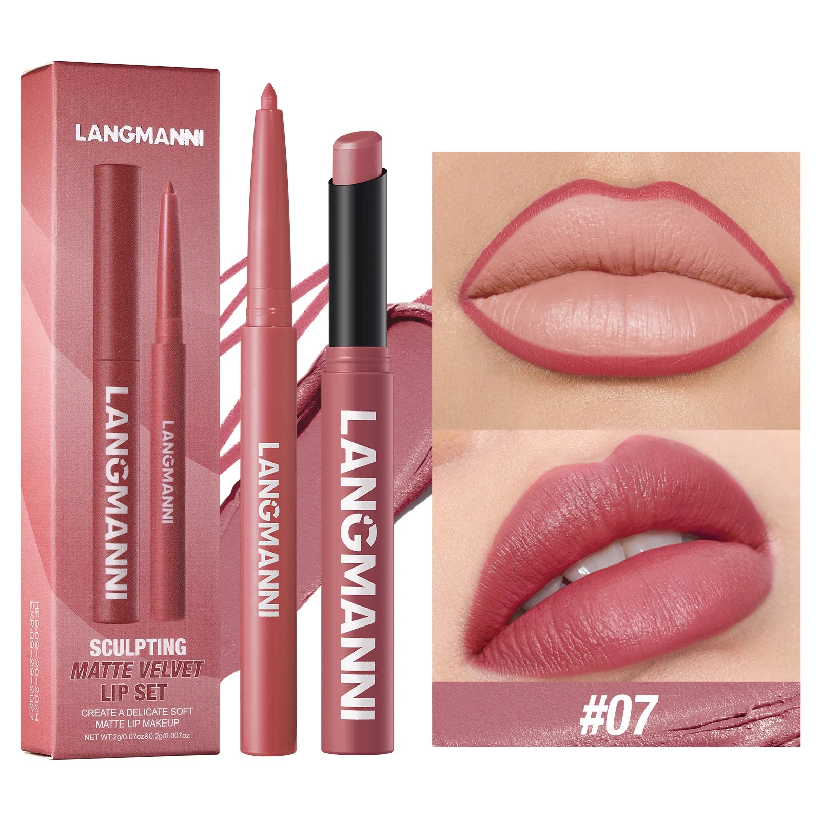 Waterproof Lipliner + Lipstick