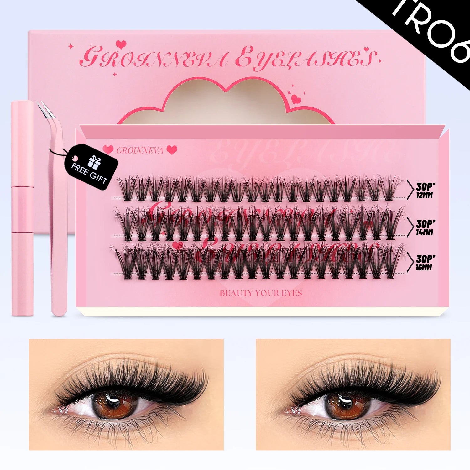 Mixed Tray Eyelash Extension with kit