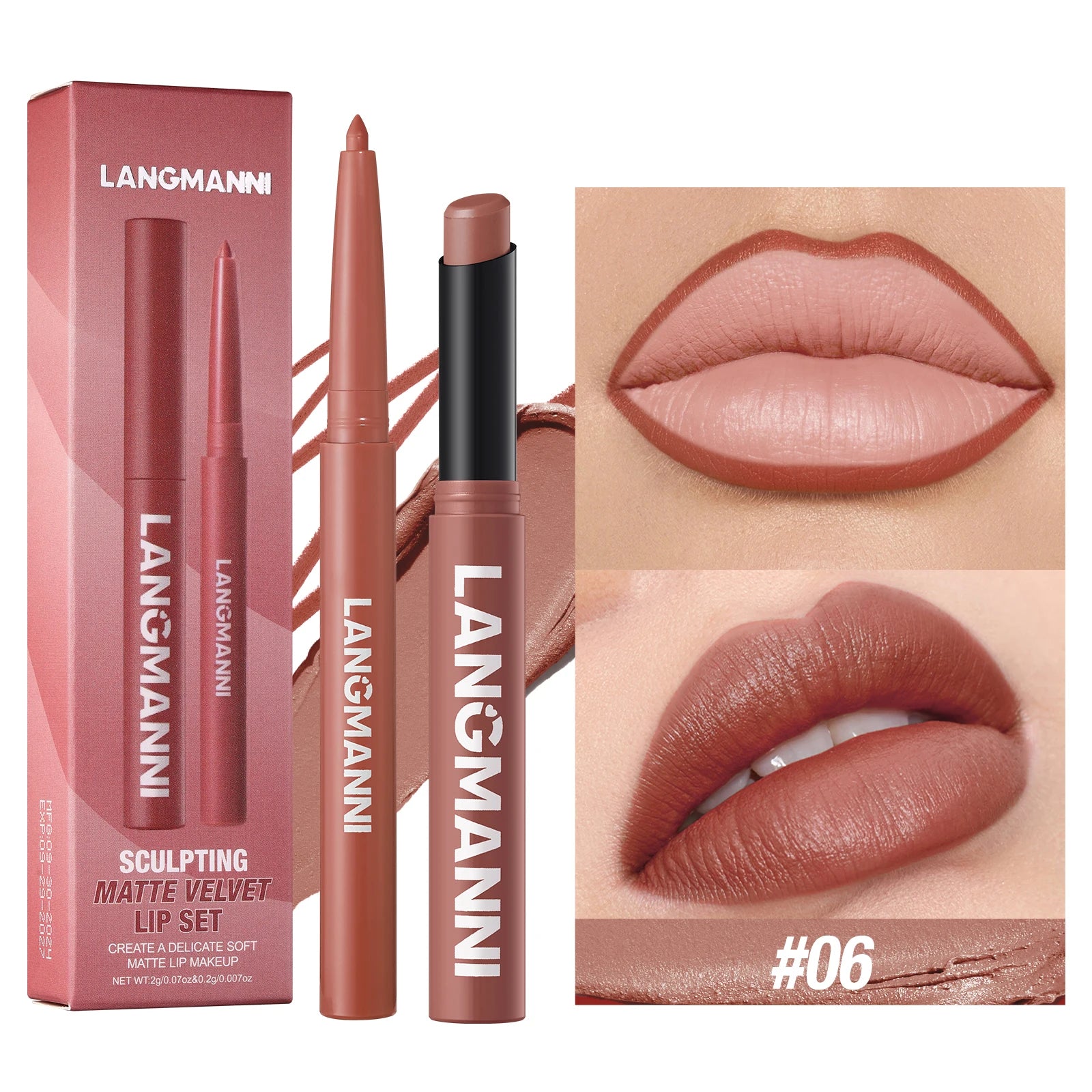 Waterproof Lipliner + Lipstick