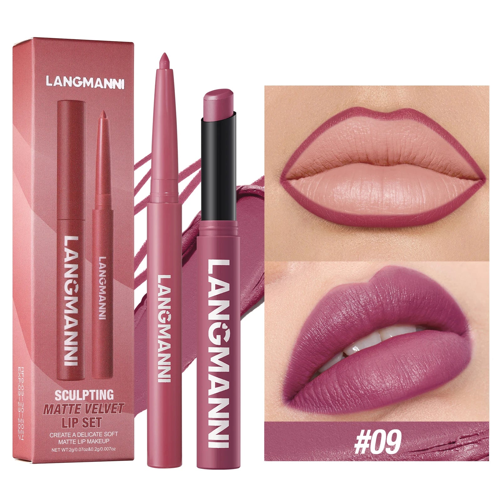 Waterproof Lipliner + Lipstick