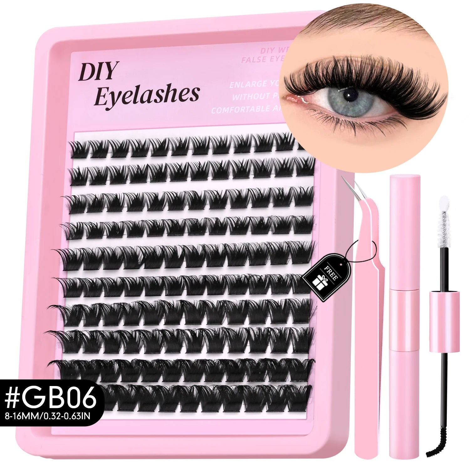 200 Pcs Extensions Eyelash Clusters Kit