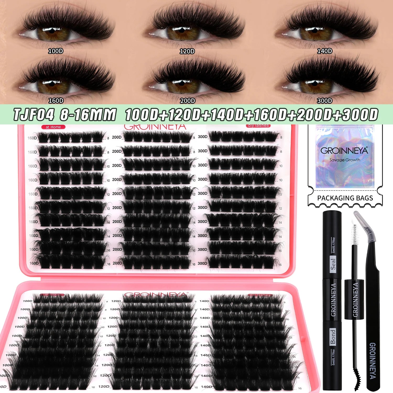 Mixed Tray Eyelash Extension with kit