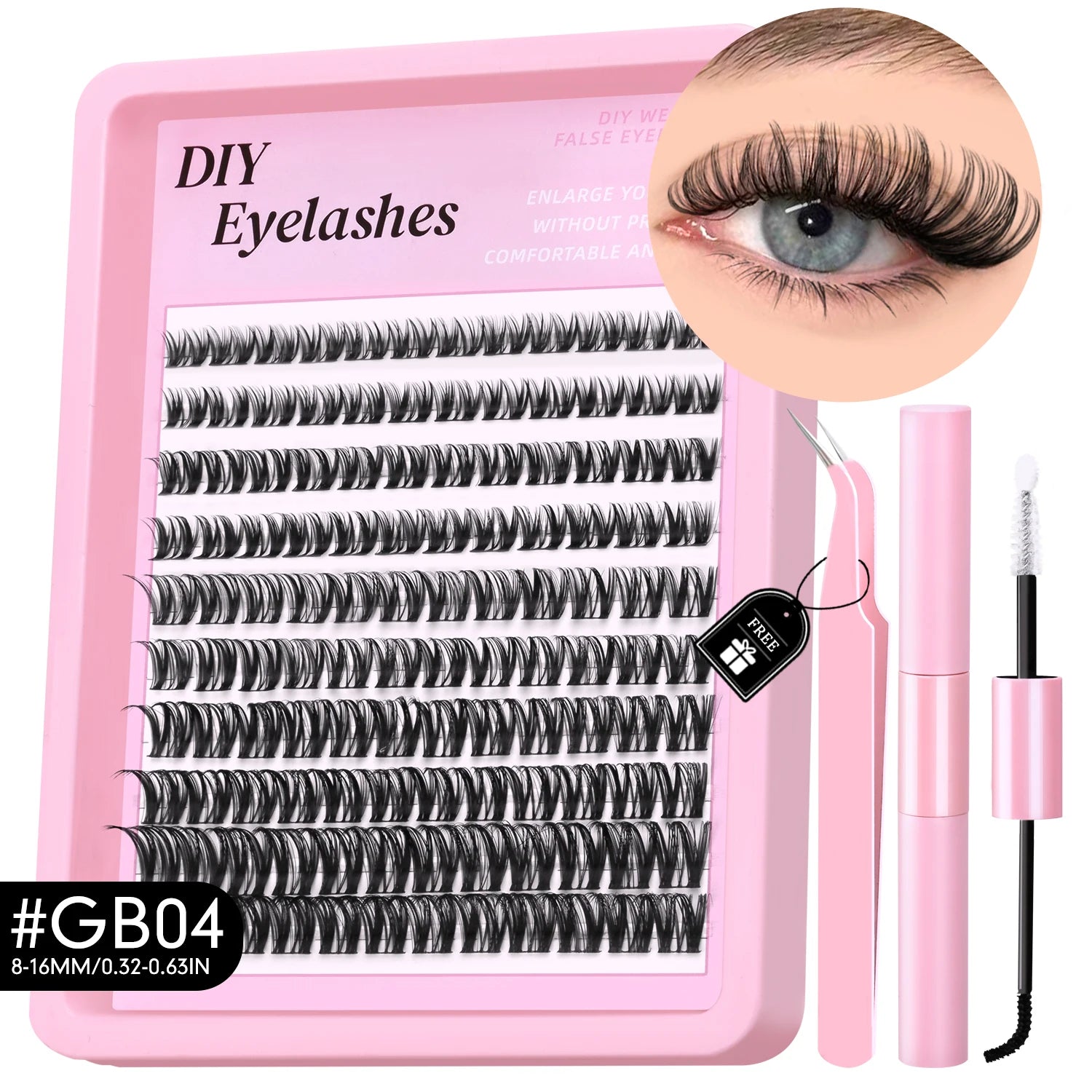 200 Pcs Extensions Eyelash Clusters Kit