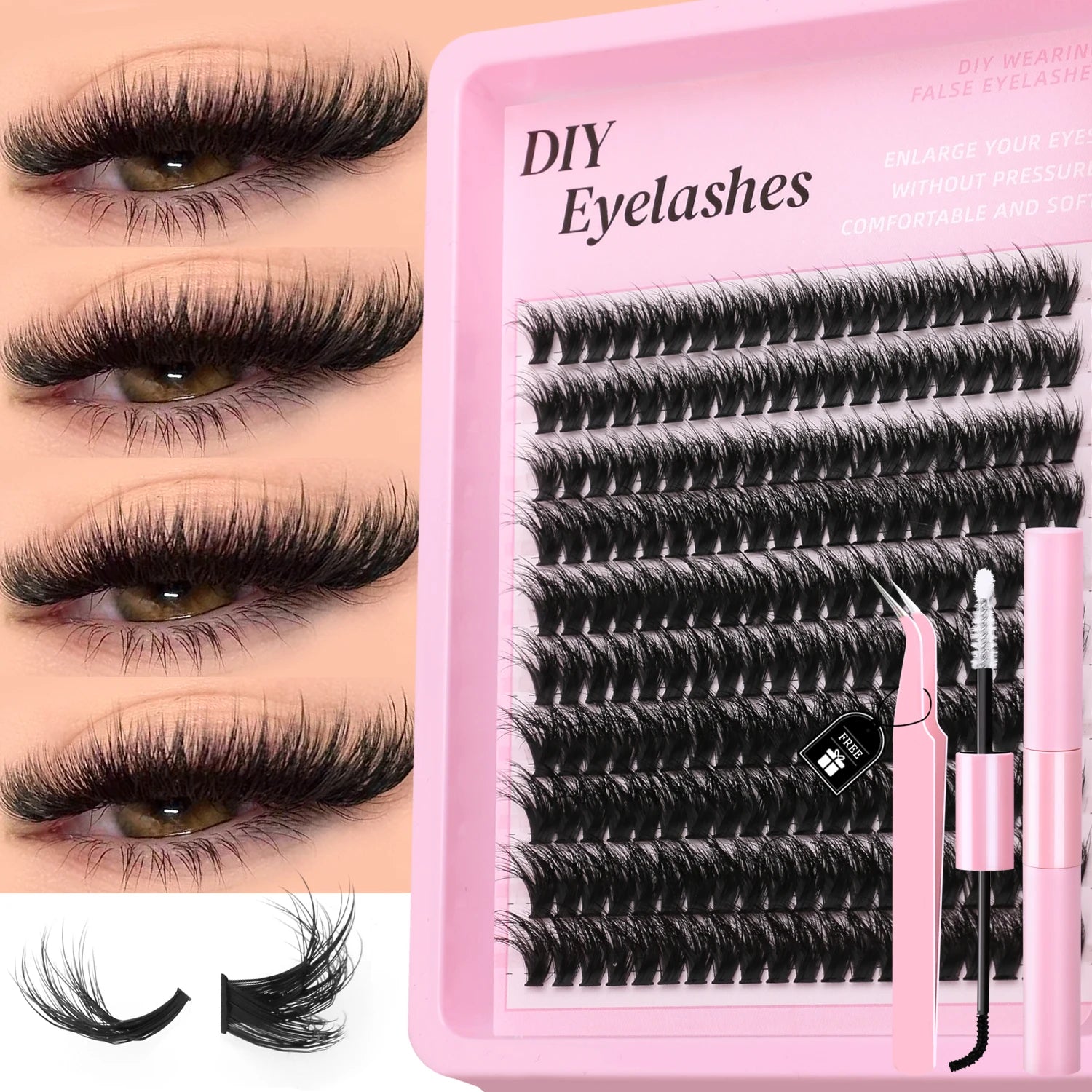 200 Pcs Extensions Eyelash Clusters Kit