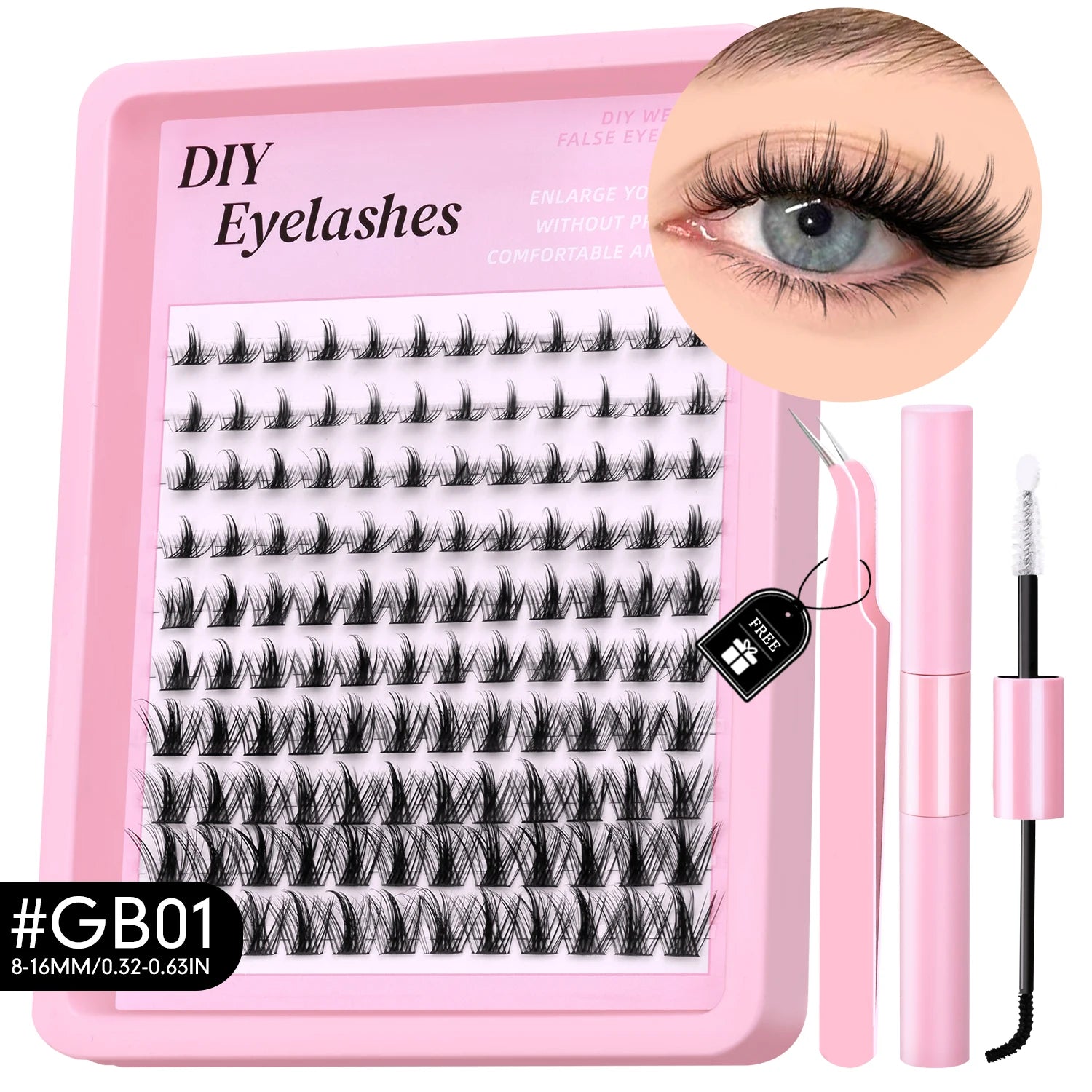 200 Pcs Extensions Eyelash Clusters Kit