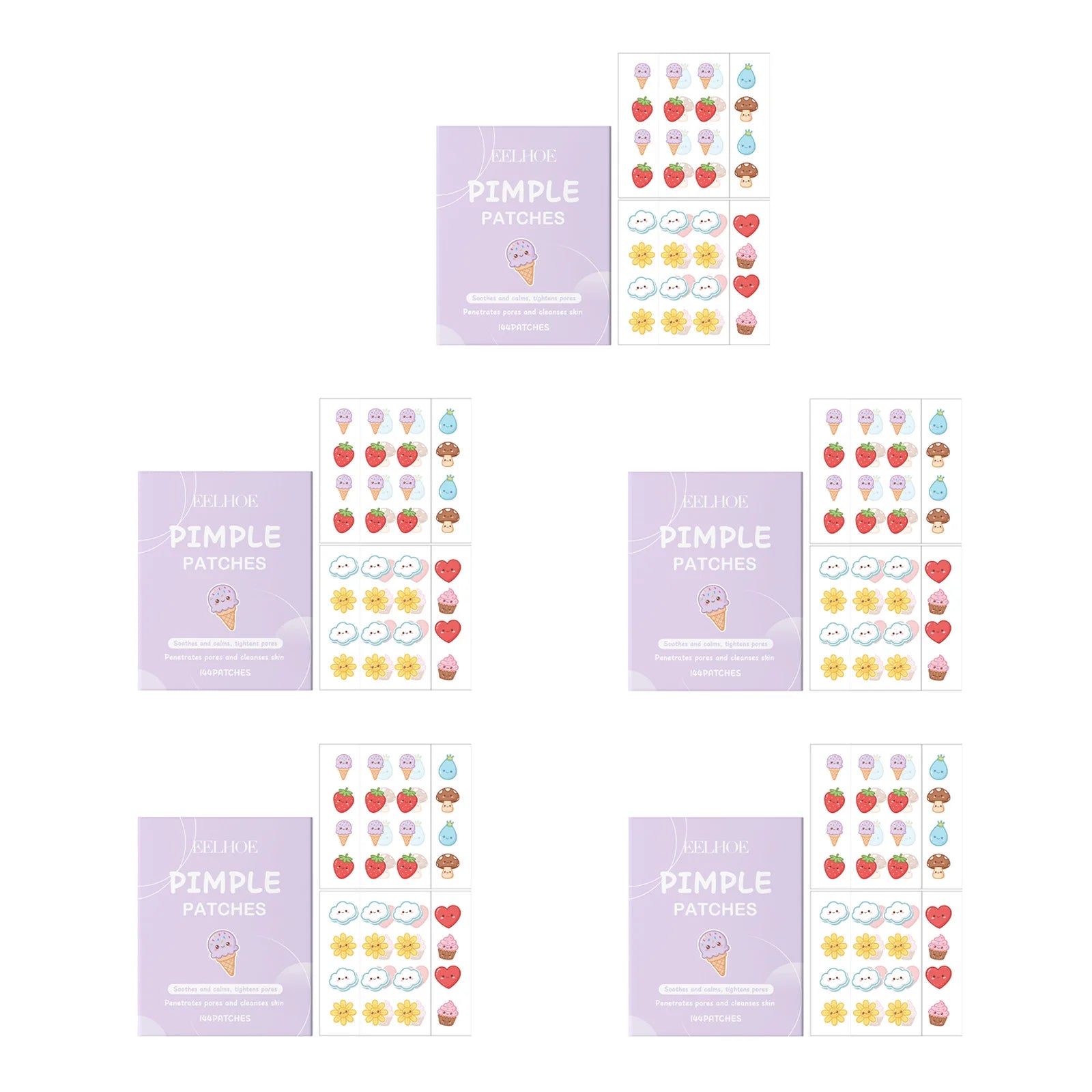 144pcs Cartoon Salicylic Acid Acne Patches