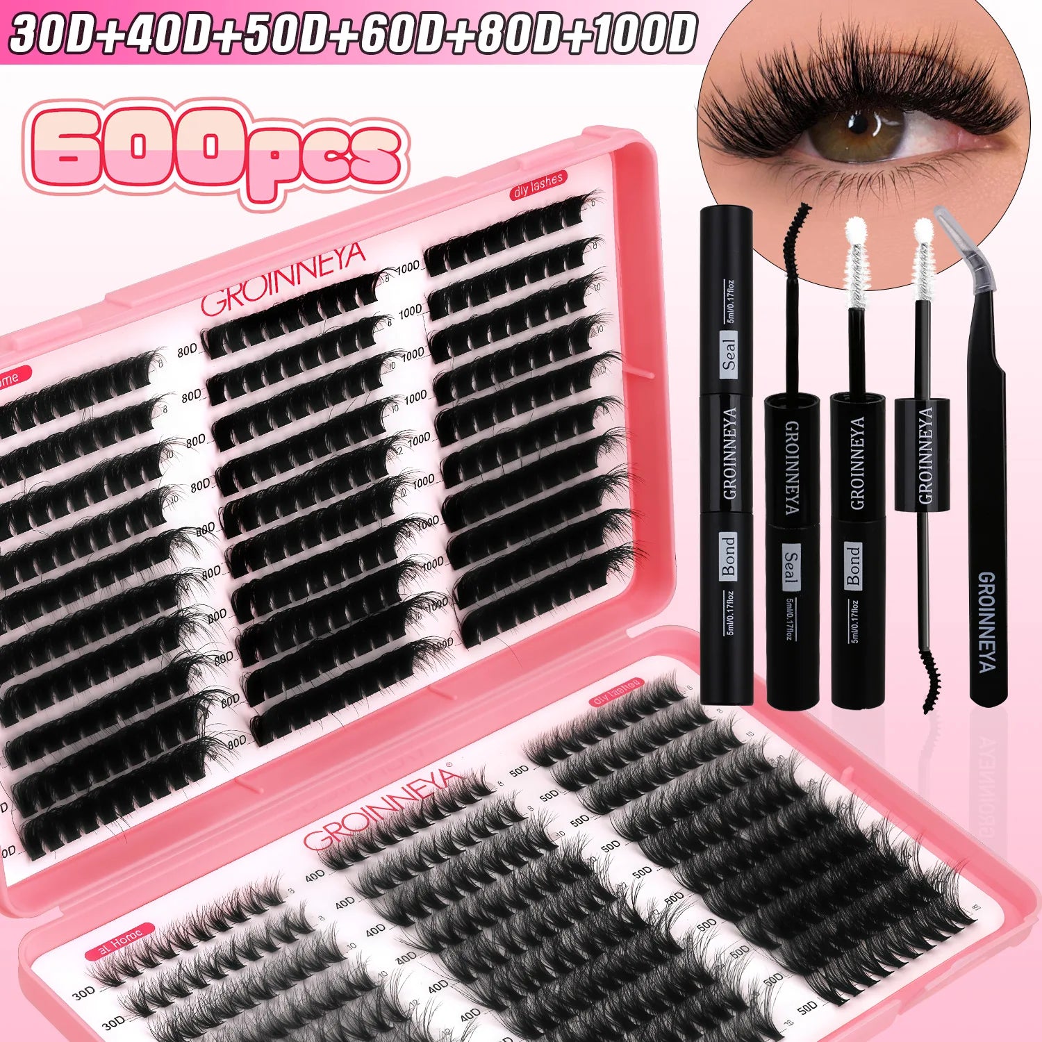 Mixed Tray Eyelash Extension with kit