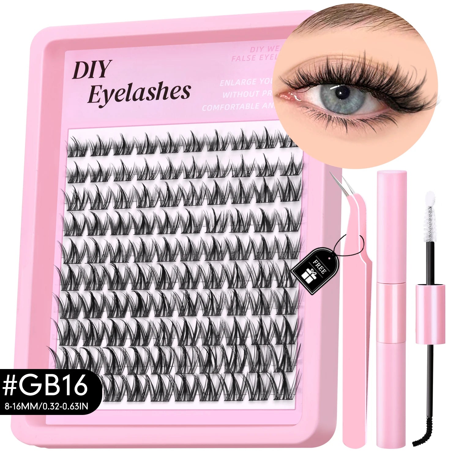 200 Pcs Extensions Eyelash Clusters Kit