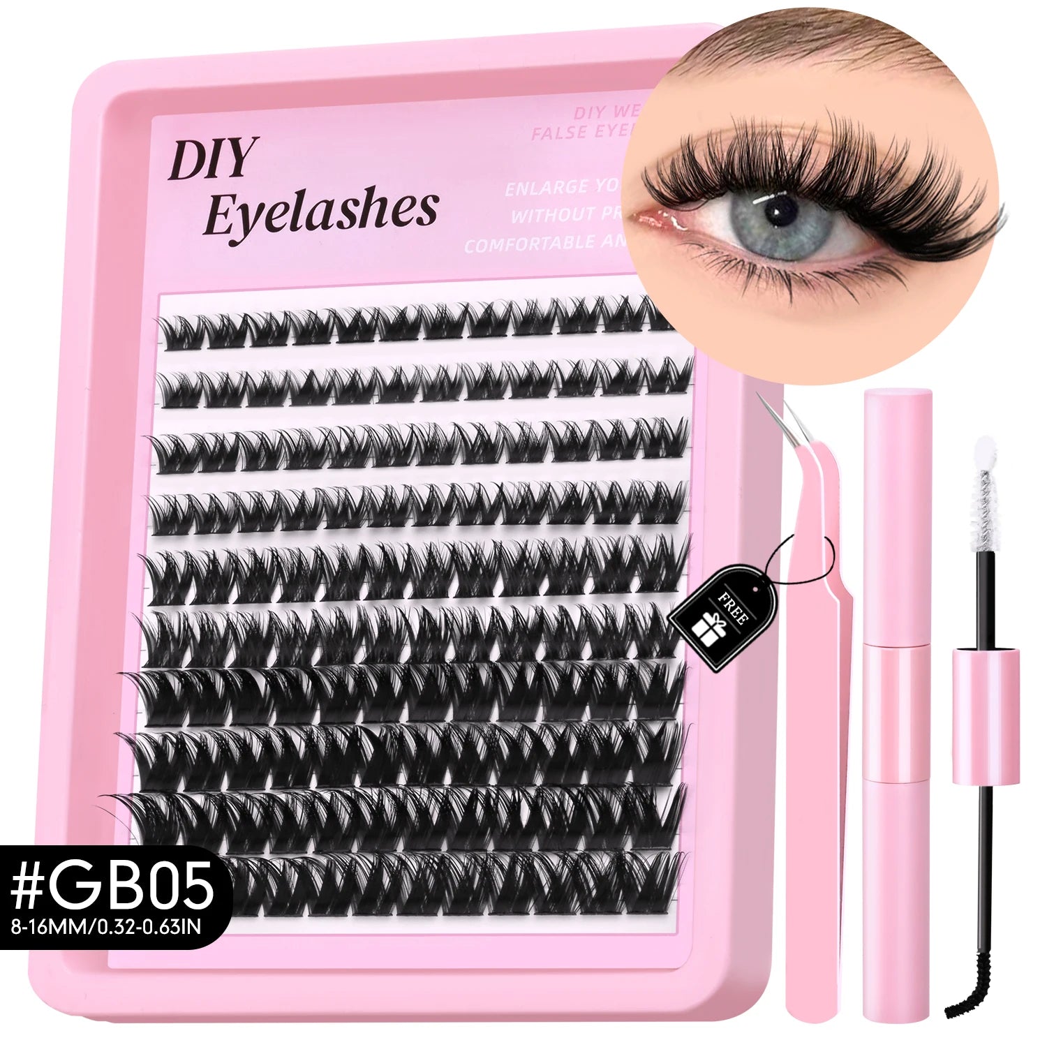 200 Pcs Extensions Eyelash Clusters Kit