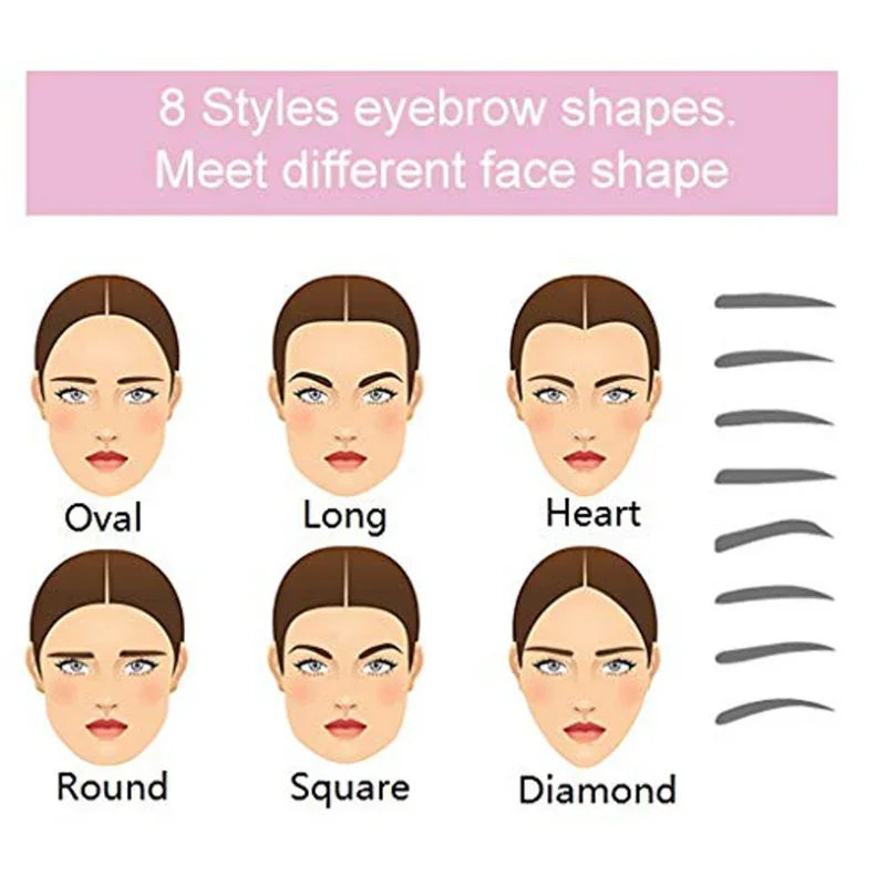 8 In 1 Reusable Eyebrow Stencil Beauty Makeup Brow Stamp Template Eyebrows Shape Set Eye Brow Makeup Tools