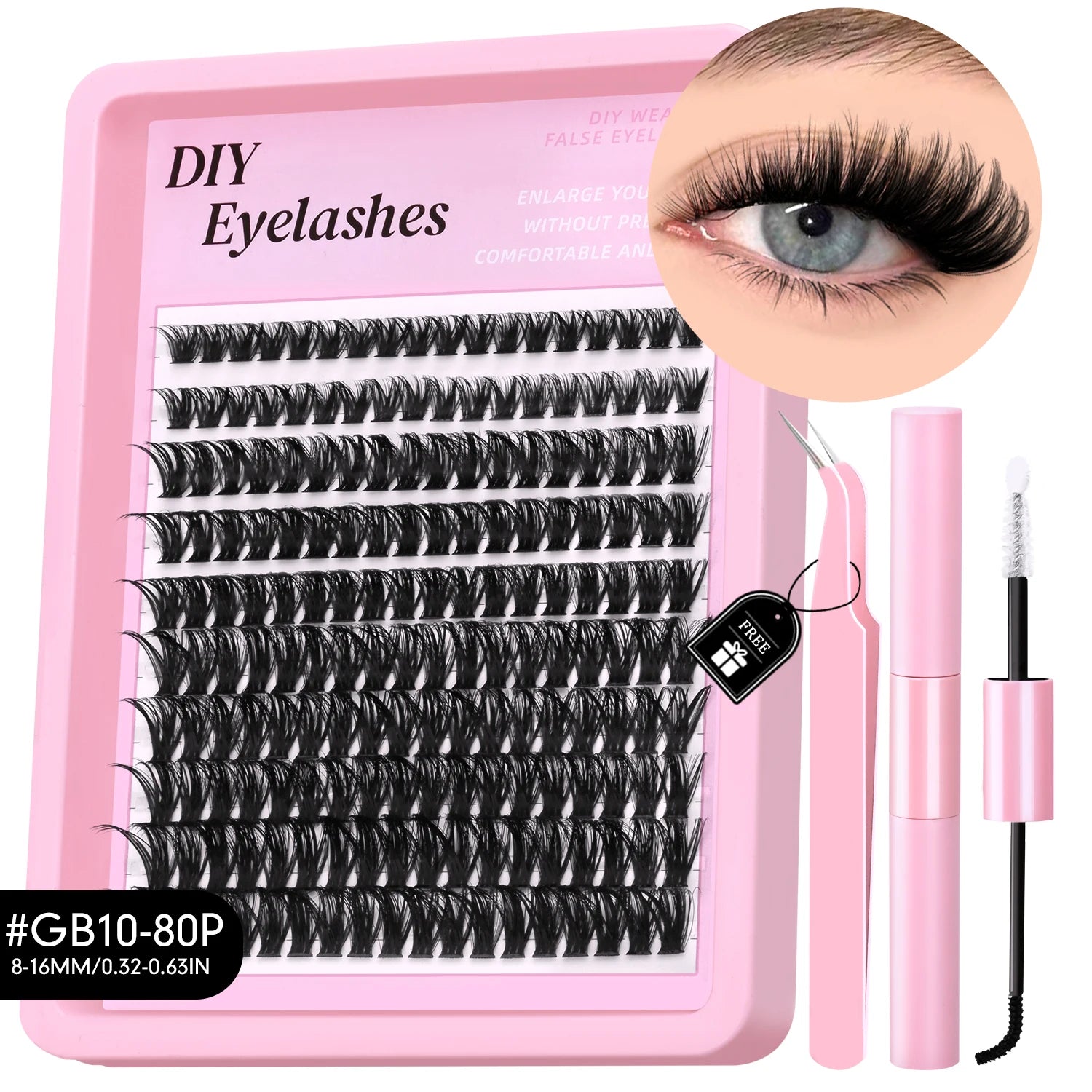 200 Pcs Extensions Eyelash Clusters Kit