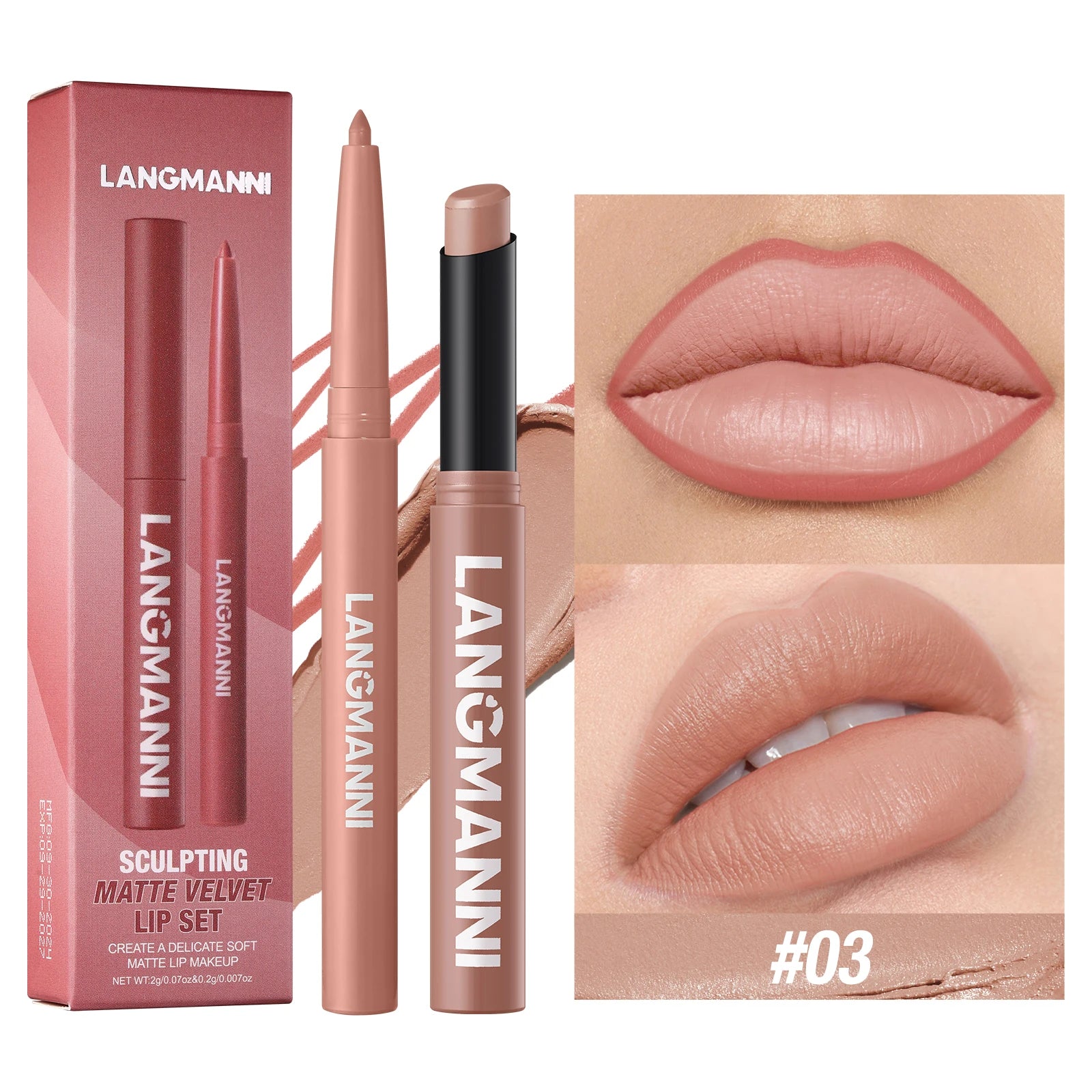 Waterproof Lipliner + Lipstick