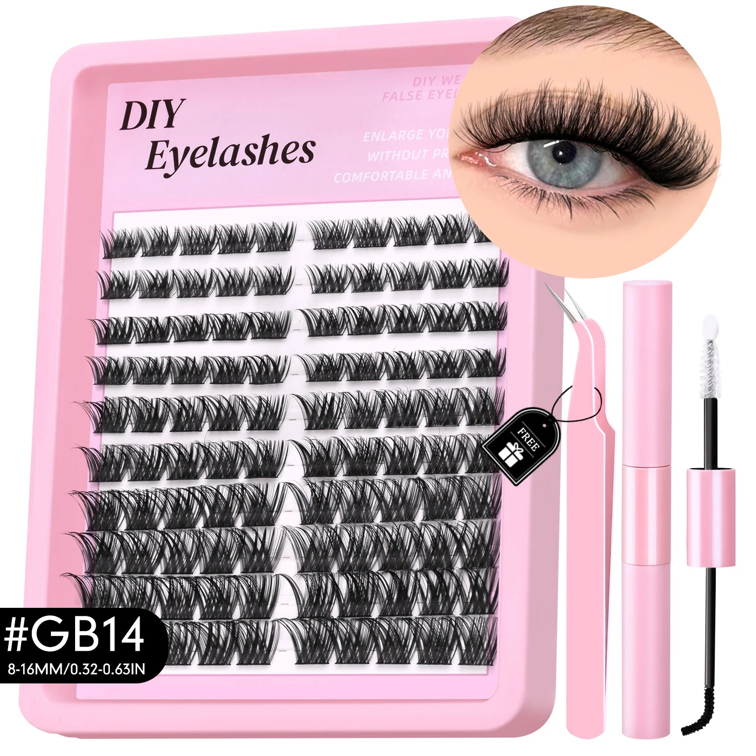 200 Pcs Extensions Eyelash Clusters Kit