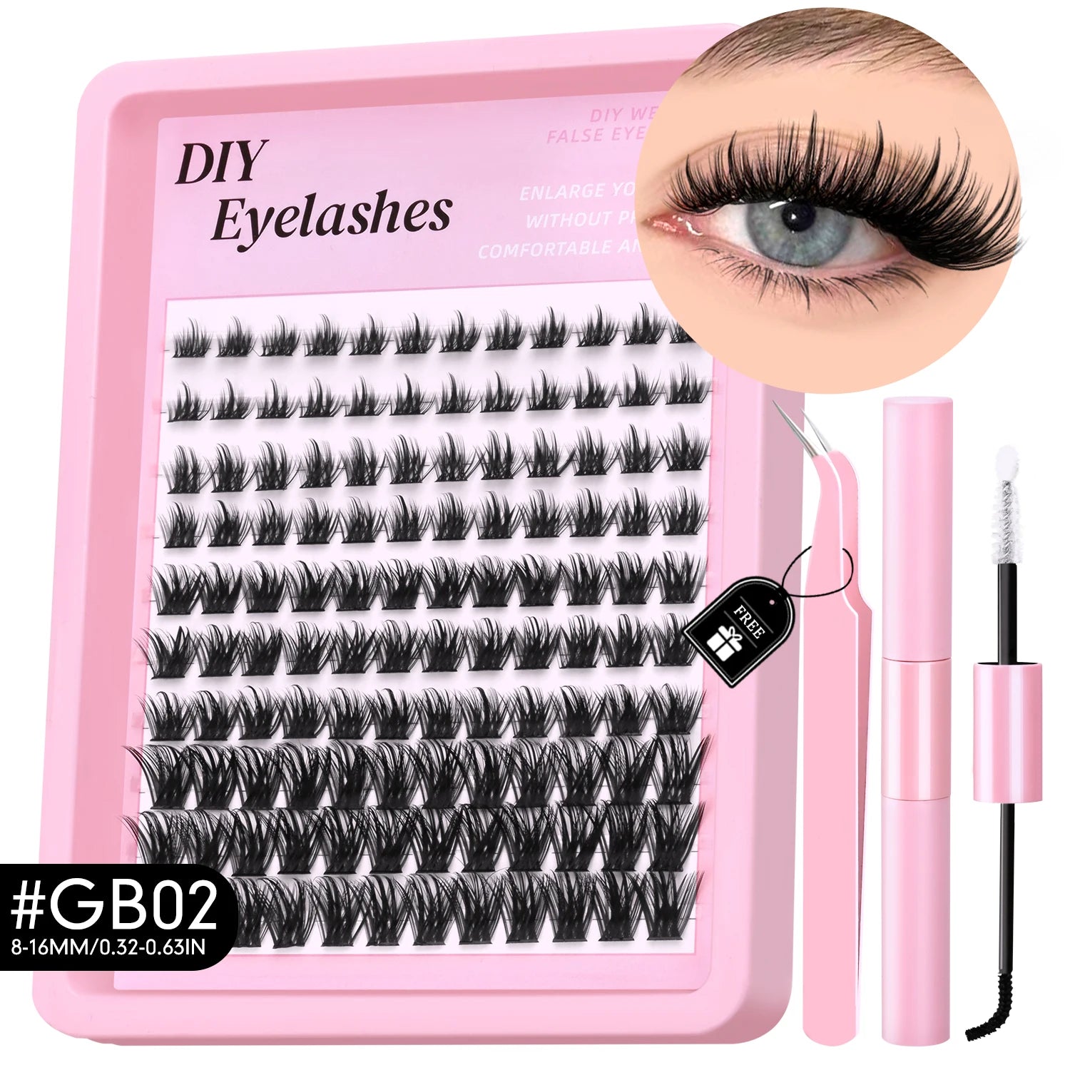 200 Pcs Extensions Eyelash Clusters Kit