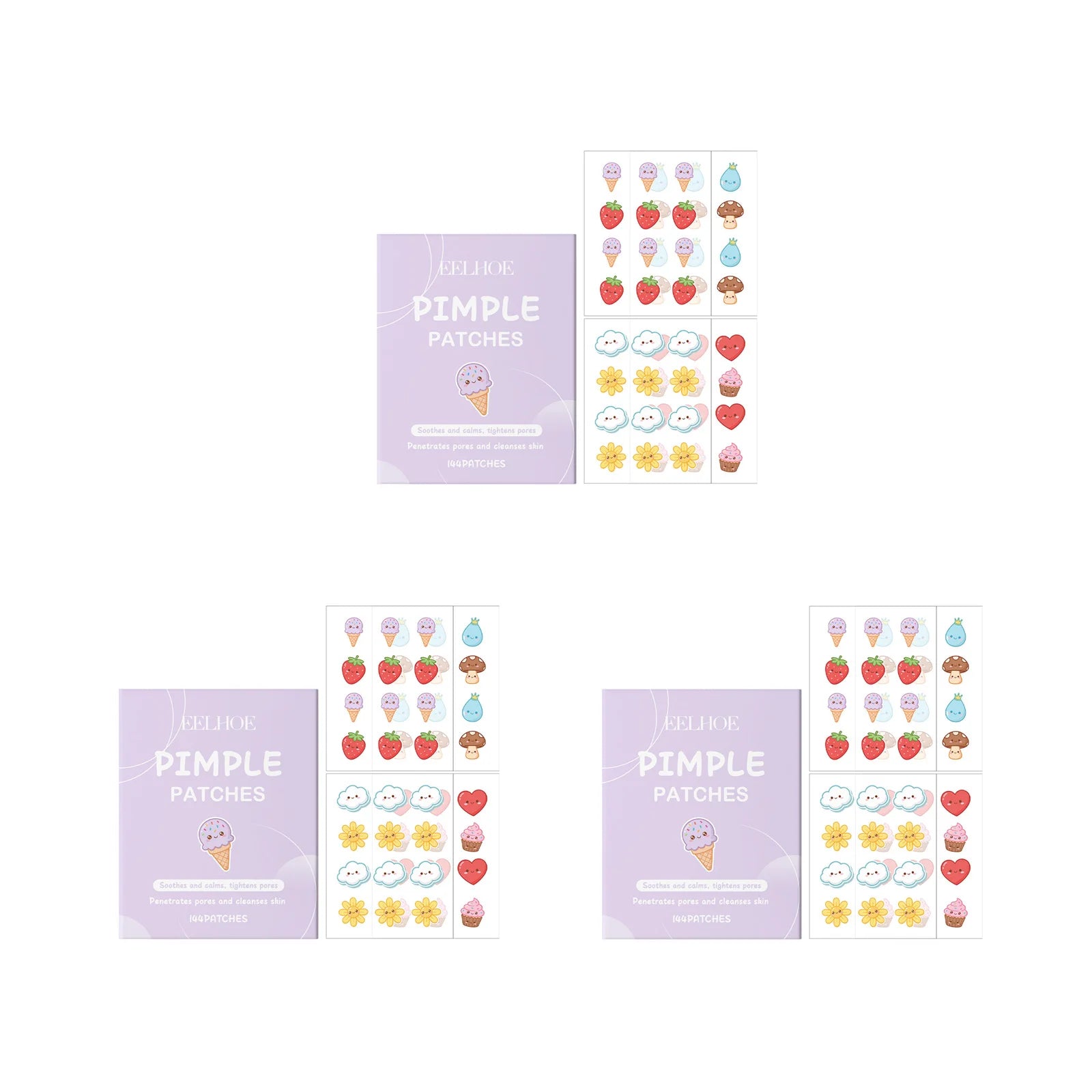 144pcs Cartoon Salicylic Acid Acne Patches