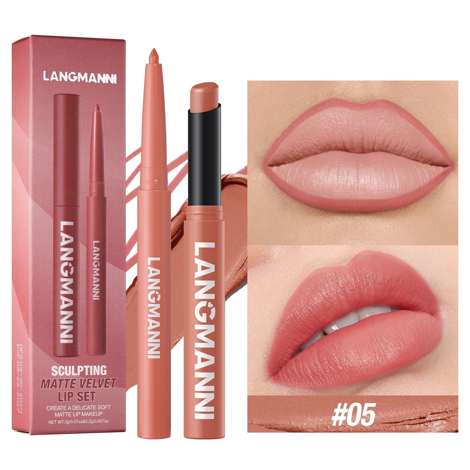 Waterproof Lipliner + Lipstick