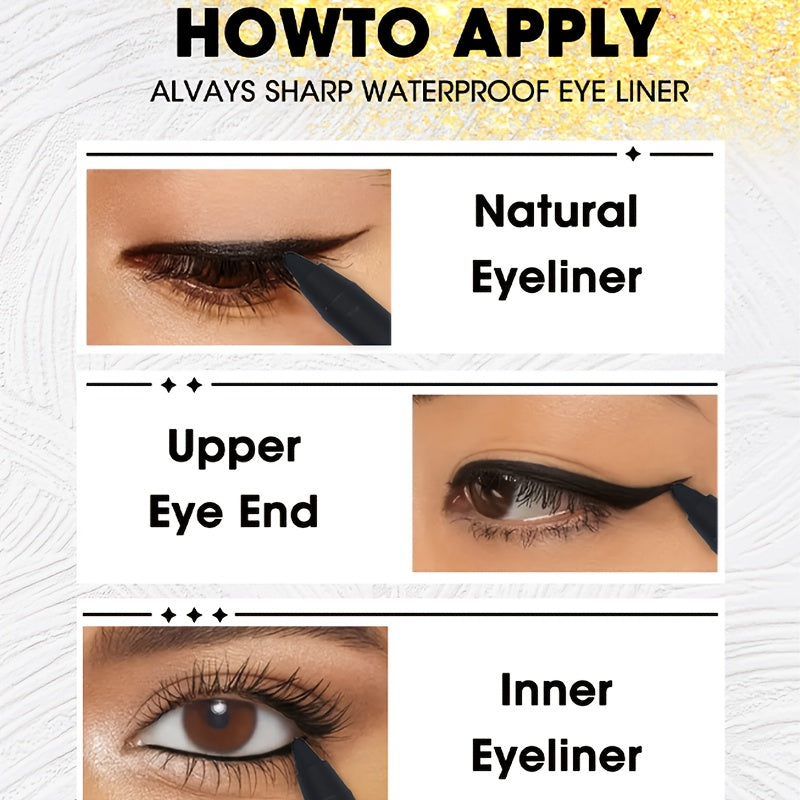 6-Color Smooth Waterproof Eyeliner Gel Pens