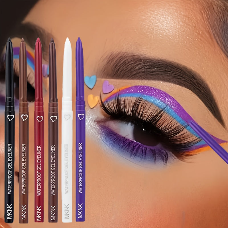 6-Color Smooth Waterproof Eyeliner Gel Pens